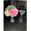glass-flower-vase-tealight-holder-handmade-bouquet-tall-25-cm