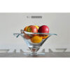 Modern Handmade Curving Edge Clear Glass Footed Bowl Trifles Fruit Salad Centerpiece