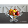 Modern Handmade Curving Edge Clear Glass Footed Bowl Trifles Fruit Salad Centerpiece