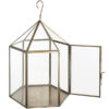 Antique Brass Hanging Glass Lantern for Candles by Hill Interiors