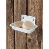 White Enamel Wall Hanging 2 Parts Soap Dish by Ib Laursen