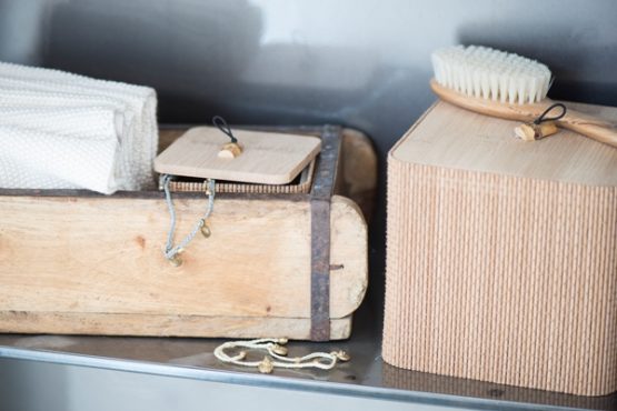 Natural Rustic Wood Single Brick Mould Storage Box by Ib Laursen