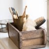 Natural Rustic Wood Single Brick Mould Storage Box by Ib Laursen