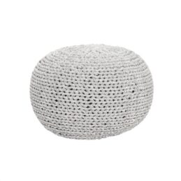 light-grey-with-weaving-cotton-round-pouf-by-hubsch