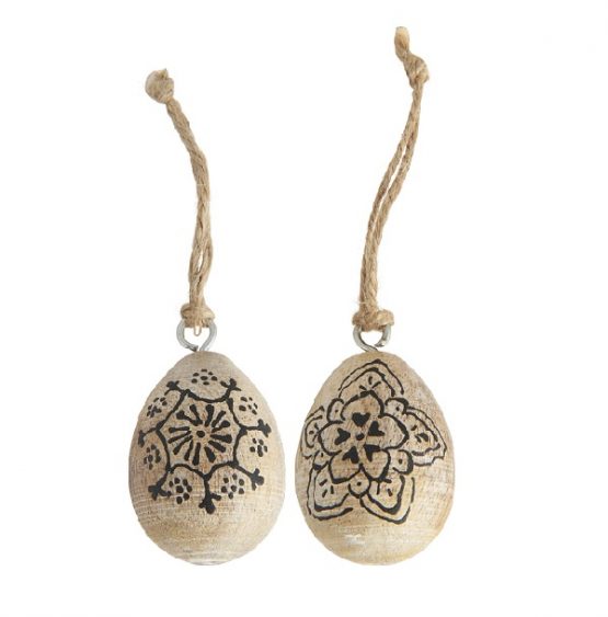 set-of-2-small-hanging-mango-easter-egg-with-black-pattern-by-ib-laursen