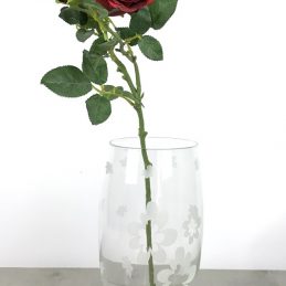 clear-decorated-glass-vase-mouth-blown-flower-bunch-bouquet-tall-30-cm