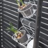 White Hanging Balcony Railing Holder For 2 Pots With Saucer by Ib Laursen