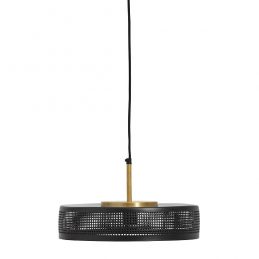 large-flat-hanging-ceiling-black-shade-lamp-with-brass-danish-design