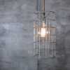 Devika Pendant Lamp Striking Cage Light Made From Oxidised Steel