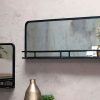 Small Stylish Industrial Iron Mirror With Shelf