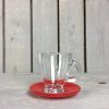 Set of 6 Coffee/Tea Espresso Latte Mocha Glasses 140 ml + FREE SAUCERS Red