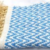 Cobalt Jute & Recycled Cotton Reversible Rug 70 x 115 cm by Indra
