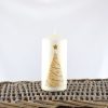 Christmas Candles Set of 3 White Winter Tree