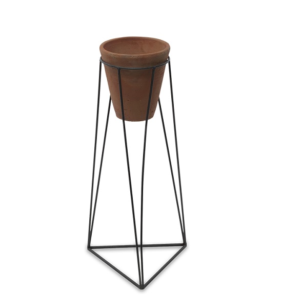 large-geometric-design-jara-terracotta-planter-with-stand-by-nkuku