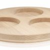3 Divided Glass Bowls With Round Wooden Base