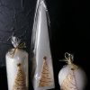 Christmas Candles Set of 3 White Winter Tree