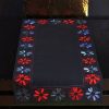 Beautiful Black Embroidered Tablecloth 50 x 105 cm