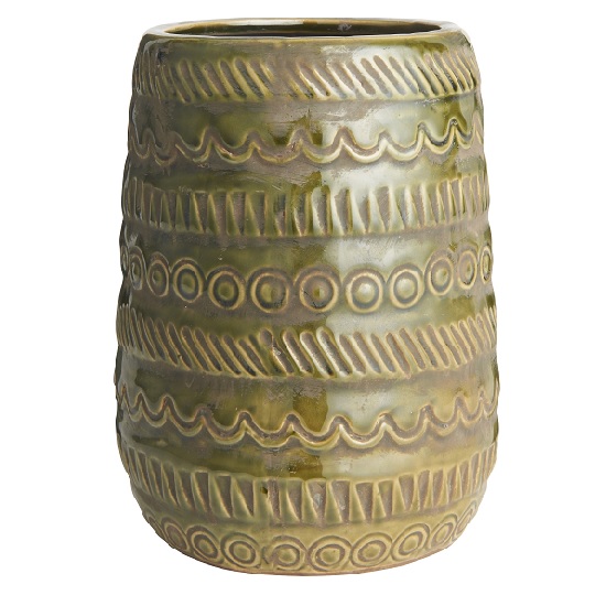 olive-vase-with-pattern-by-ib-laursen