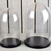 EMH Medium Glass Dome Display Cover Cloche Black Base Height 35 x 20 cm