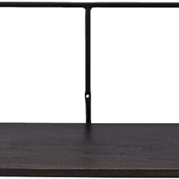 Mango Wood Wall Hanging Wired Storage Shelf 70 cm by House Doctor Black