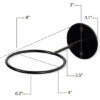 Black Round Wall Mounted / Wall Hang Ring Holder for Flower Pot Plant 12 cm