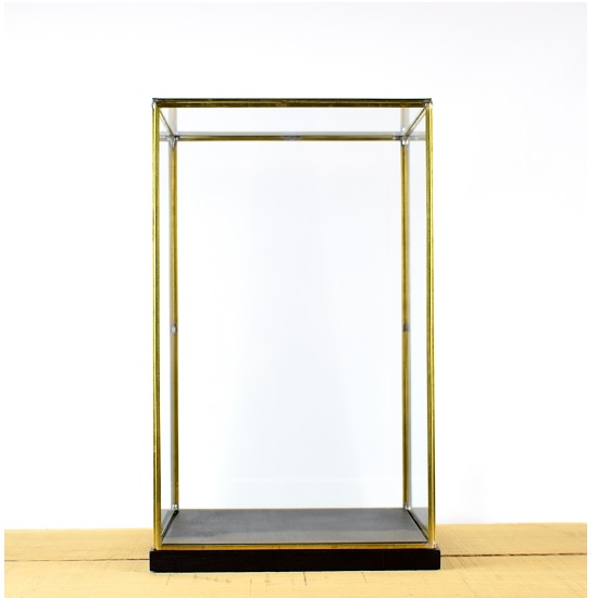 hand-made-glass-and-brass-metal-frame-display-showcase-box-with-black-wooden-base-42-cm