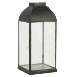 black-glass-lantern-pillar-candle-holder-with-hook-35-cm-by-ib-laursen