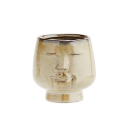 brown-stoneware-flower-pot-with-face-imprint-small-by-madam-stoltz
