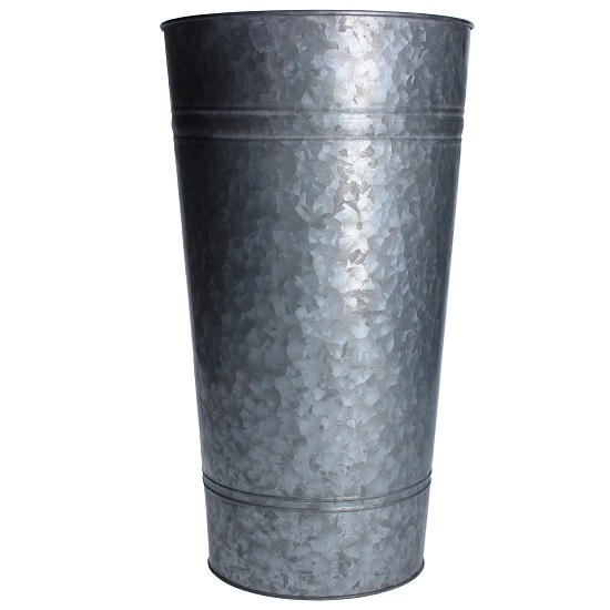 large-metal-galvanized-planter-slim-bucket-vase-by-gisela-graham