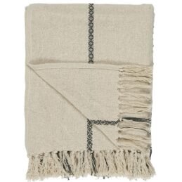 100-cotton-blanket-throw-cream-with-woven-black-stripe-oblong-by-ib-laursen