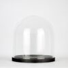 Small Handmade Mouth Blown Clear Circular Glass Display Cloche Dome With Black Wooden Base 21.5 cm (Copy)