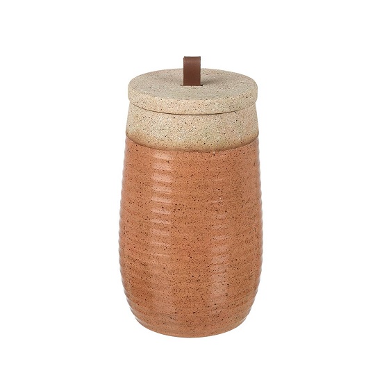 earthenware-jar-with-lid-brick-colour-tall-26-cm-by-parlane