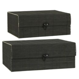set-of-2-decorative-bamboo-box-with-lid-black-by-ib-laursen