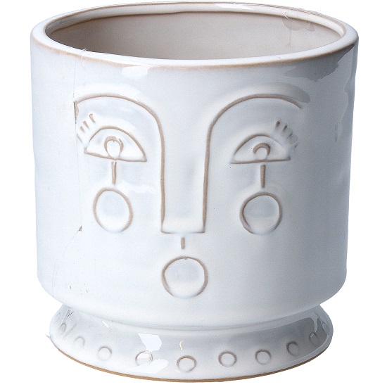 ceramic-medium-white-flower-pot-with-face-imprint-by-gisela-graham