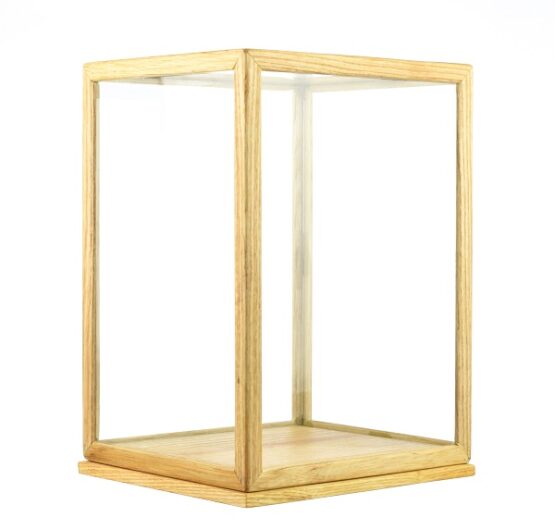 Glass and Wooden Frame Display Showcase Cover With Base by EMH 31 cm