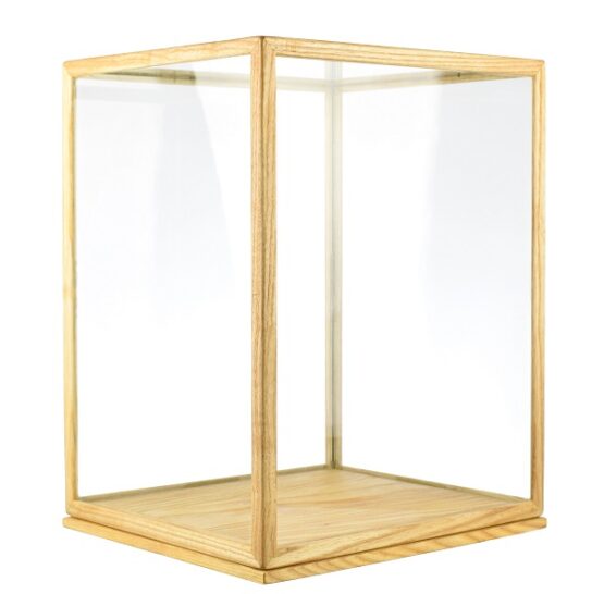 Large Glass and Wooden Frame Display Showcase Cover With Base by EMH 41 cm