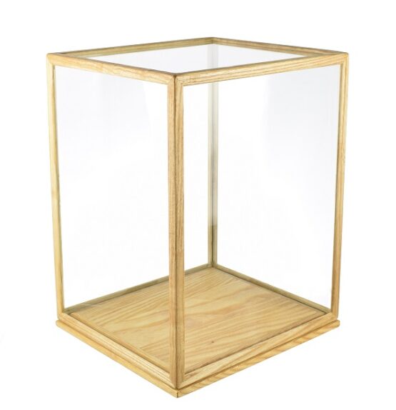 Large Glass and Wooden Frame Display Showcase Cover With Base by EMH 41 cm