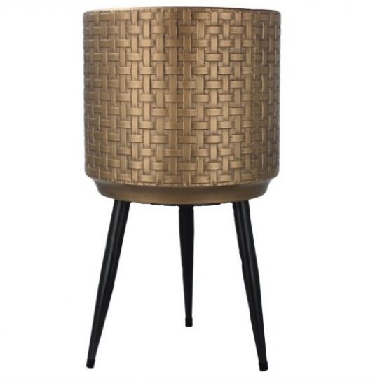 large-gold-iron-basketweave-pot-with-stand-by-gisela-graham