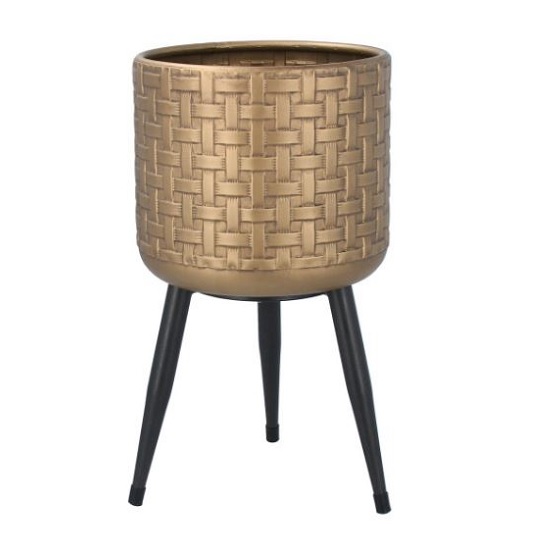 small-gold-iron-basketweave-pot-with-stand-by-gisela-graham