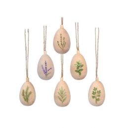 set-of-6-small-hanging-wood-easter-eggs-with-painted-herbs-by-gisela-graham