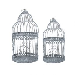 set-of-2-grey-decorative-metal-wire-birdcage-by-gisela-graham