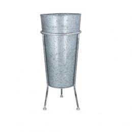 galvanized-planter-slim-bucket-with-stand-56cm-by-gisela-graham