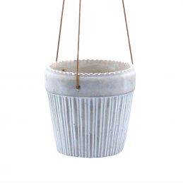 stone-effect-hanging-flower-pot-with-rope-h13cm-by-gisela-graham