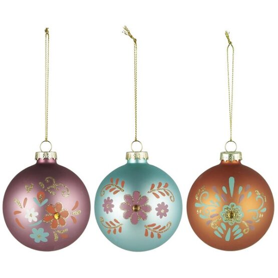 christmas-baubles-3-flower-designs-and-glitter-8-cm-set-of-3-by-ib-laursen