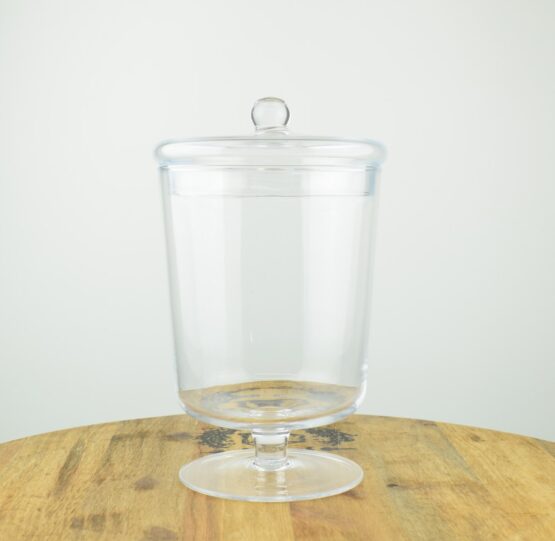 Handmade Footed Glass Jar Cookie Sweet Bonbon With Lid 23.5 cm