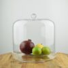 Handmade Glass Display Cover Cloche Dome Tall 24 cm With Plate Ø 25.5 cm