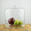 Handmade Glass Display Cover Cloche Dome Tall 24 cm With Plate Ø 25.5 cm