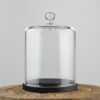 EMH Handmade Glass Display Cover Cloche Dome With Knob and Black Base 14.5 cm x 10.5 cm