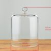 EMH Handmade Glass Display Cover Cloche Dome With Knob and Black Base 14.5 cm x 10.5 cm