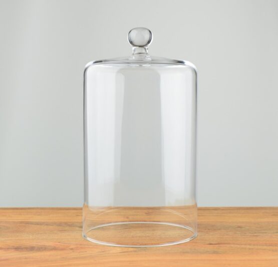Handmade Glass Display Cover Cloche Bell Dome With Knob Tall 18.5 cm x 10.5 cm
